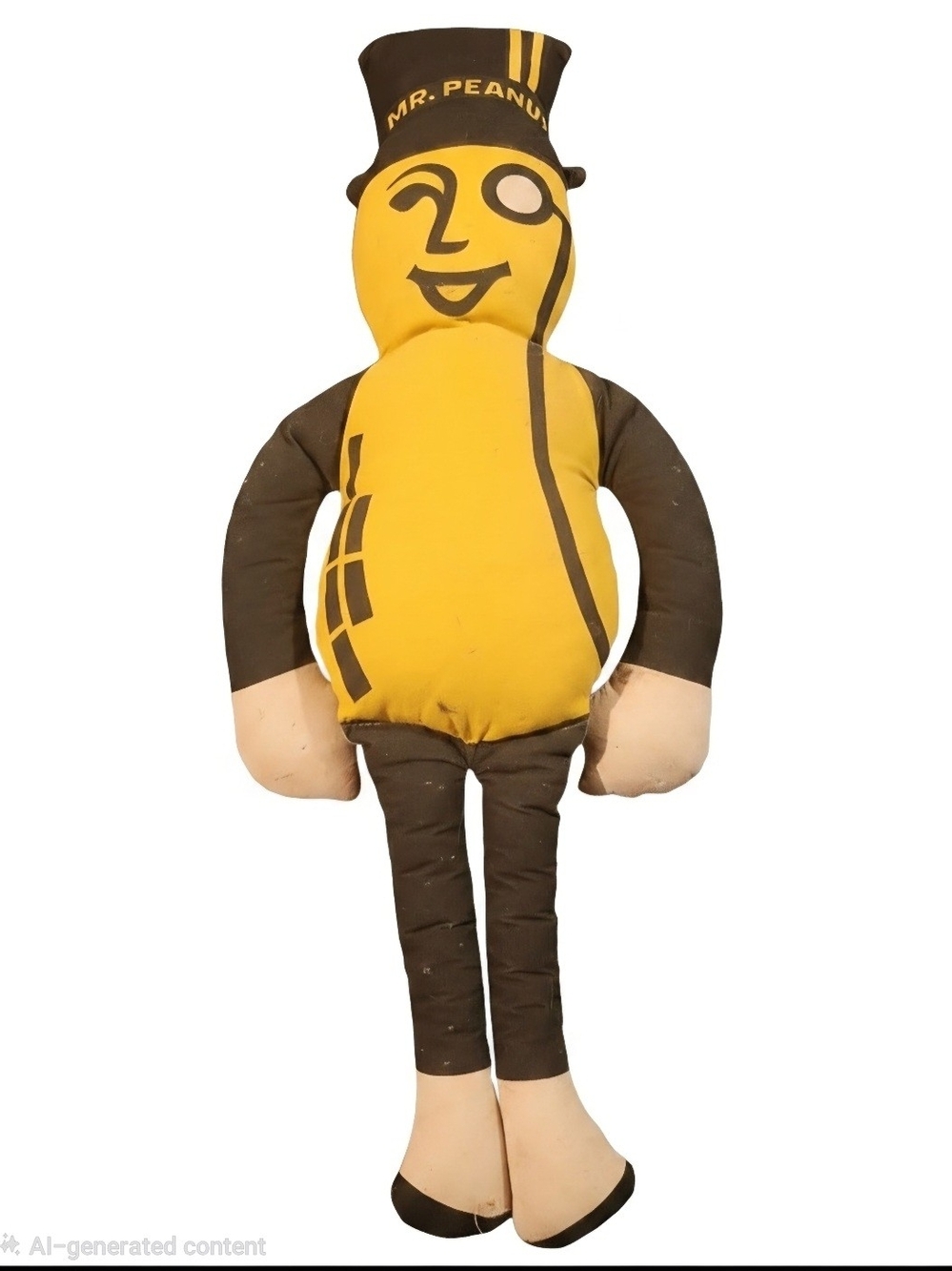 Antique Planters "Mr Peanut" 18" Cloth Doll Iconic Figure,